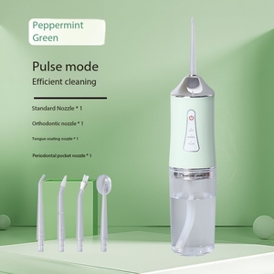 Irrigador Bucal Portátil al por Mayor, Recargable por USB, con 4 Boquillas y 220ml, para Limpieza Dental - Product Image 1