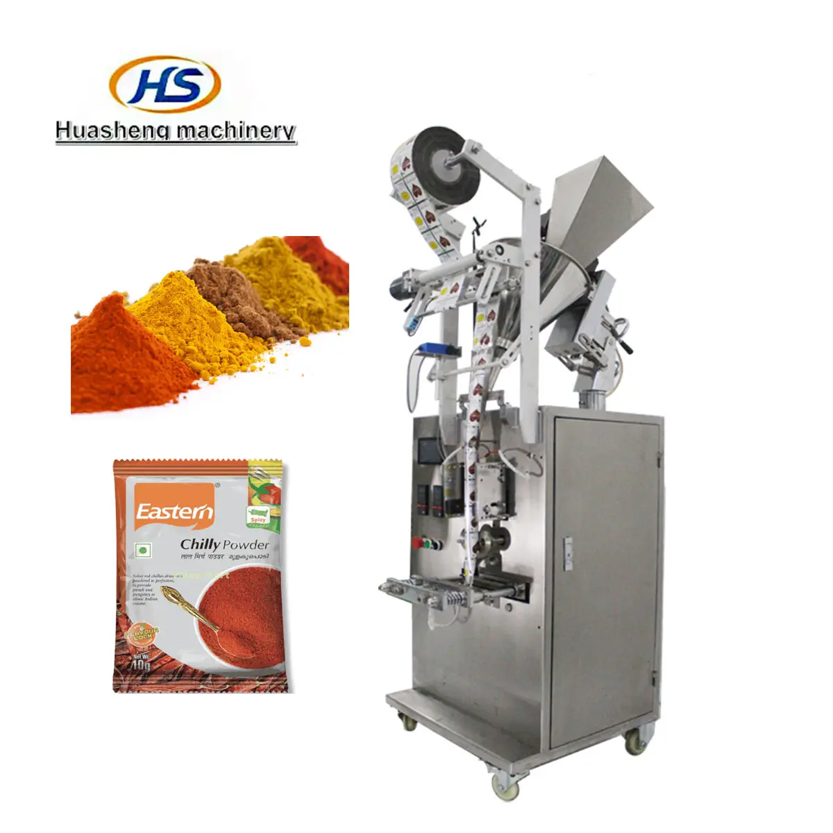 Hot Sealing Automatic Curry/ Turmeric / Masala Spice chilli Powder Packing Machine Small Sachets Filling Packing Machine