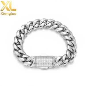Hop Culture Miami Cuban Link Bracelet 18K Real Gold Plated Stainless Steel Solid Bracelet for <b>Mens</b> Women - Product Image 6