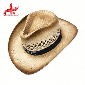 Custom Eco-friendly Adult Man's Hard Paper <b>Straw</b> Cowboy <b>Hats</b> for Outdoor & Travel Use - Product Image 4