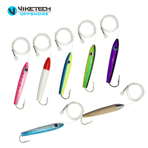 Esche in Legno di Cedro da 4, 6, 8, 10 Pollici per Pesca a Traina di Tonno e Mahi - Naturali, Zucchini, Viola, Blu/Bianco e Rosso/Bianco - Product Image 1