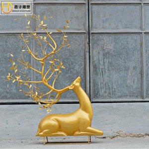 Jiahua Sculpture Fiberglass <b>Deer</b> Sculpture Outdoor <b>Garden</b> <b>Ornament</b> Glossy Finish Freestanding Animal Shape - Product Image 5