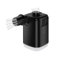 Pompe à air électrique portable avec plusieurs embouts, gonflage rapide, pompe à air pour ballons noire avec lumière LED