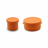 Petite boîte à lunch ronde en silicone avec couvercle, compatible micro-ondes, réutilisable, pour le bureau, l'école, vente en gros