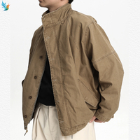 Personnalisé Simple Toile Lourde Poches à Soufflet Utilitaire Autocars 100% Coton Hommes Designer Sergé Vintage Lavage Veste de Travail