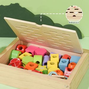 Carrot Memory Chess Matching 3 in 1 Multifunctional Montessori Wooden Color Sorting Stacking Toys - Product Image 2