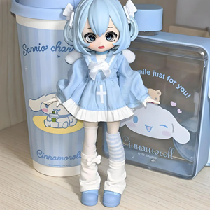 OB11 <strong>Doll</strong> Clothes Blue Maid Nurse Uniform Girl Bow Dress And Socks Handmade Ornaments Toys <strong>Dolls</strong> Clothes - Product Image 5