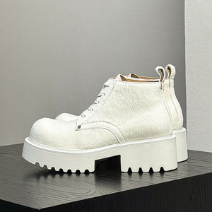 Stivali Casual da Passeggio per Autunno e Inverno, Stivali con Tacco Alto in Stile Derby Britannico, Stivali in Pelle Bianca con Pelliccia per <span class=keywords><strong>Uomo</strong></span> - Product Image 4