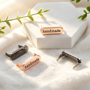 Custom Sewable Metal Logo Brand Tags Private Engraved <b>Name</b> Metal <b>Labels</b> Custom Design Metal Badges for Daily Clothing, Purses an - Product Image 2