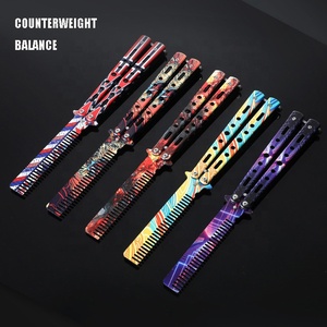 Práctica de entrenamiento de acero inoxidable al aire libre mariposa entrenamiento cuchillos mariposa peine cuchillo entrenador mariposa <span class=keywords><strong>Balisong</strong></span> entrenador - Product Image 2