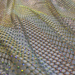 Của phụ nữ Wedding Evening gowns 100% <span class=keywords><strong>polyester</strong></span> Vàng-cam tương phản dệt kim lưới vải AB Rhinestone hot-<span class=keywords><strong>s</strong></span>ửa chữa trang trí - Product Image 5