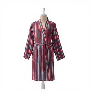 Albornoz unisex de algodón 100% con cordón, manga larga, de lujo, para primavera, ODM, el más vendido, de secado rápido, ropa de dormir de verano, transpirable, tejido. - Product Image 3