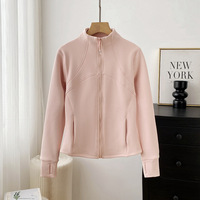 Veste courte décontractée pour femme, style chic, design taille cintrée, en polyester épais, chaude, pour l'automne, avec col montant