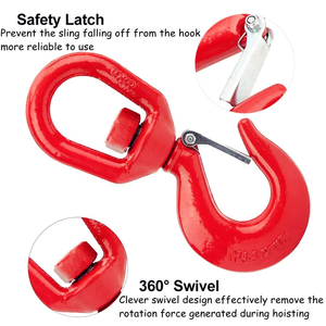 Certificado ISO 360. Gancho Giratorio Industrial para Elevación con Ojo Giratorio y Anclaje de Seguridad - Product Image 3