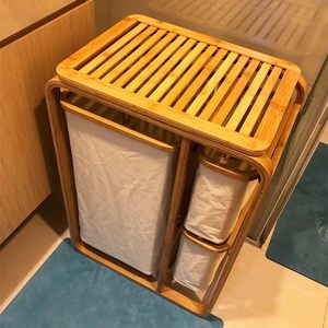 Combohome <span class=keywords><strong>cesto</strong></span> portabiancheria per Hotel di fascia alta con struttura in bambù <span class=keywords><strong>cesto</strong></span> portaoggetti per abbigliamento <span class=keywords><strong>cesto</strong></span> portabiancheria a 3 scomparti per panno sporco - Product Image 6