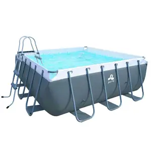 tragbare pool große Suppliers-Jilong Avenli 17752 Passaat Grau Platz Stahl Rahmen Pool Set einfach satz über boden schwimmen pool 300cm x 300cm x 100cm