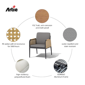ARTIE sân thượng đồ nội thất ngoài trời ăn uống đặt sang trọng <span class=keywords><strong>Patio</strong></span> mây bàn và Ghế Nhà Hàng đồ nội thất ngoài trời <span class=keywords><strong>Patio</strong></span> đồ nội thất thiết lập - Product Image 3