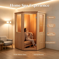 Cabine de sauna infrarouge lointain à faible EMF en bois de pruche massif avec verre trempé de 8 mm pour spa à domicile