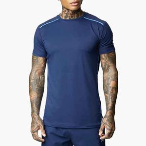 Camisetas de Hombre Fabricadas en Fábrica al por Mayor 100% Algodón Personalizadas con Cuello Redondo Manga Corta Tejido de Punto Sólido Antiarrugas - Product Image 1