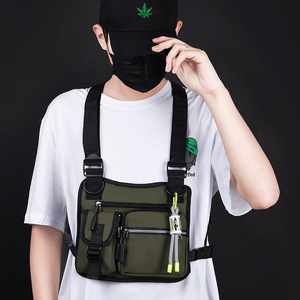 패션 남성용 체스트 리그 백 반사광 가방 야외 러닝 운동 하이킹 전술 체스트 백팩 - Product Image 2