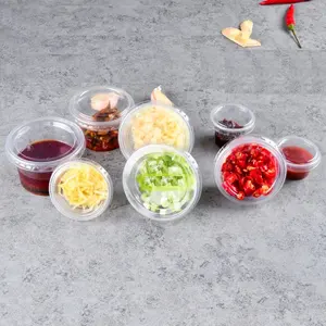 1oz 1.5oz 3oz 3.5oz 4oz 5oz 5 Oz 1.5oz 2oz Soy Sealing Small Food Containers PP Disposable Plastic Sauce Cup With Lid