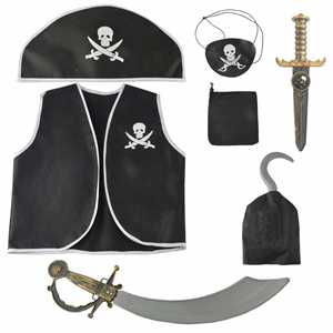 Conjunto de 7 Piezas de Ropa de Pirata para Niños, Artículos de Fiesta, Decoración, Conjunto de 5 Piezas de Accesorios de Cosplay para Halloween - Product Image 4