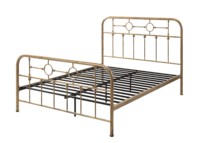 Cadre de lit en cuivre brossé à la main, style antique, lit plateforme en fer classique avec tête de lit décorative, meubles pour la maison et l'hôtel