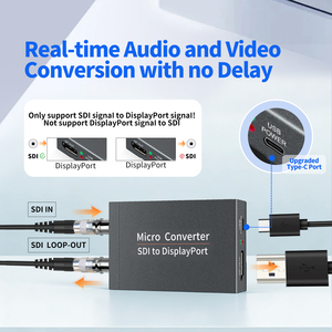 Convertisseur <span class=keywords><strong>vidéo</strong></span> Justlink 1080P SDI vers DP, adaptateur micro-convertisseur, <span class=keywords><strong>conversion</strong></span> audio et <span class=keywords><strong>vidéo</strong></span> en temps réel 1080p SDI vers DP - Product Image 3