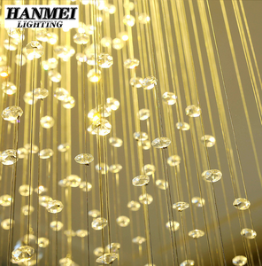 Lámpara Colgante de Cristal Estilo Europeo para Sala de Estar de Doble Altura, Restaurante, Diseño Moderno, Iluminación Decorativa Larga y Romántica HM - Product Image 6