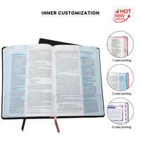 Couverture en cuir de haute qualité, impression de livres en Chine, nouvelle version internationale, vente en gros, OEM, Bible personnalisée pour l'église