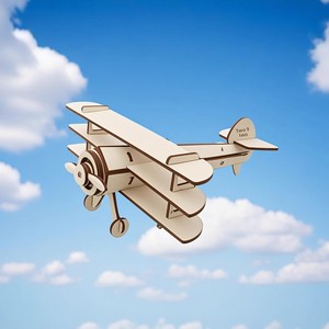 Puzzle 3D <span class=keywords><strong>en</strong></span> <span class=keywords><strong>bois</strong></span> <span class=keywords><strong>biplan</strong></span>, modèle d'<span class=keywords><strong>avion</strong></span> vintage à assembler, jouet éducatif pour enfants - Product Image 3