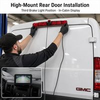 Caméra de recul pour camionnette GMC avec 3ème feu stop et 170° de vue °   Caméra de recul avec vision nocturne, 9 LED IR, PAL NTSC, IP69K, vision nocturne automatique