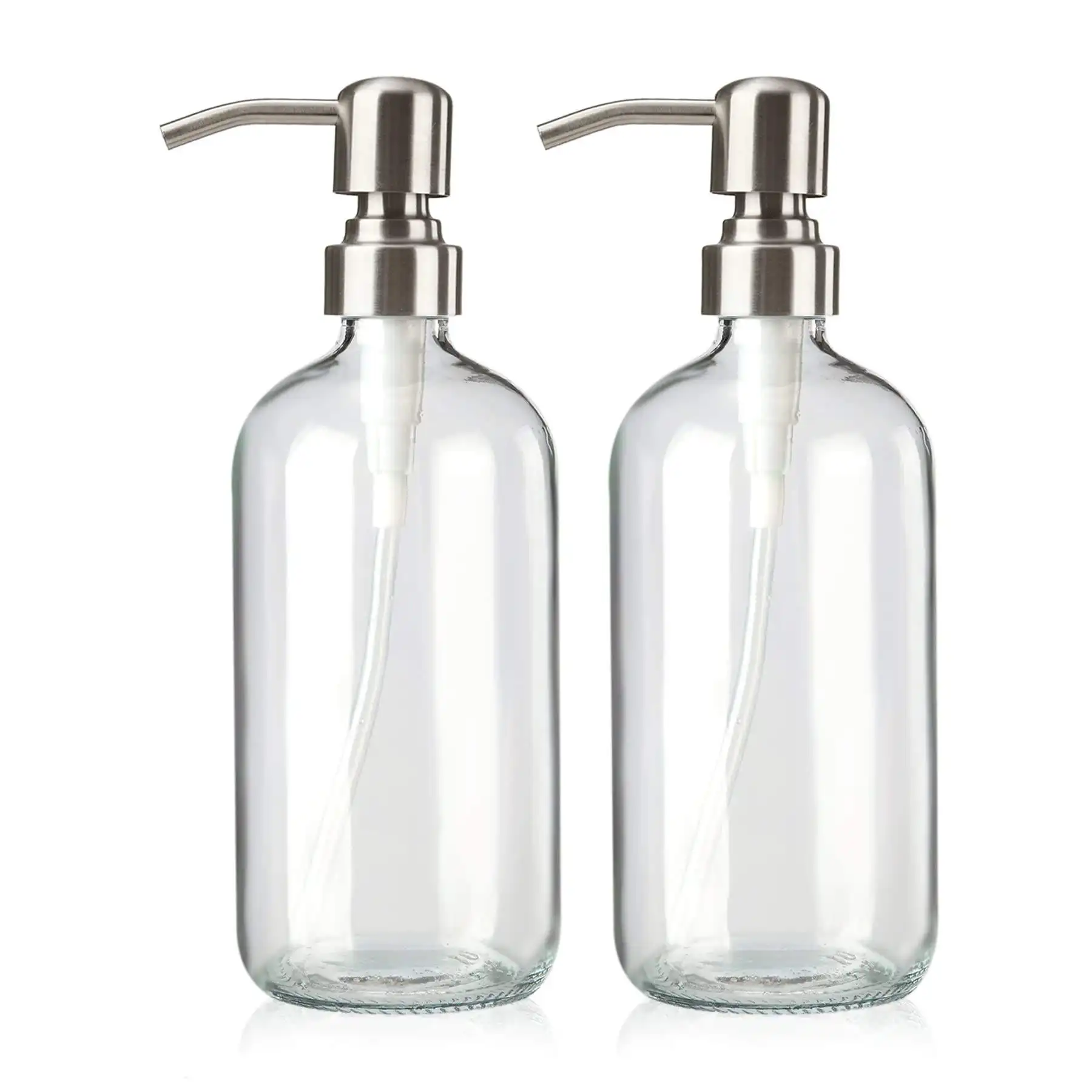 500ml paslanmaz çelik pompalar siyah gümüş losyon el bakımı cam şişeler için sabunluklar banyo mutfak ev dekorasyon