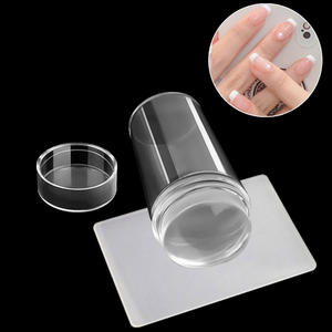 Vente chaude Double Face Silicone Nail Art Stamper Set Transparent Français <span class=keywords><strong>Manucure</strong></span> Estampage Kit Avec Grattoir En Gros - Product Image 1