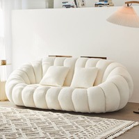 Canapé de salon moderne, luxe léger, fauteuil pouf en forme de citrouille, canapé minimaliste trois places