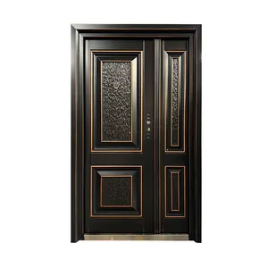 ZOYIMA Luxury Grand Entrance Metal Door Double Entry Door Cast Aluminum Door