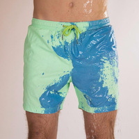 Herren Schnelltrocknende Übergröße Fitness-Badehose Kurze Herrenhose mit Temperatur-Wasserempfindlicher Farbwechsel-Technologie für den Strand