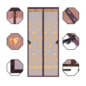 ม่านประตูแม่เหล็กแบบไม่ต้องเจาะรู ลายปักสไตล์จีน สำหรับกั้นห้องและกันฝุ่น - Product Image 5