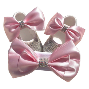 Zapatos de Bebé para Niños de 0 a 1 Año, Primeros Pasos, Zapatos Casuales para Bebé, Tela de Algodón Suave, Diadema para Niñas, Zapatos Casuales, 2 Piezas - Product Image 2