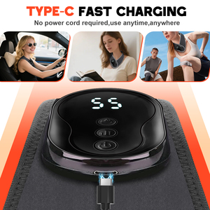 <span class=keywords><strong>Chauffe</strong></span>-mains et -pieds à chaleur vibrante infrarouge, physiothérapie, contrôleur sans fil, masseur de cou et d'épaules, compresse chaude, massage cervical - Product Image 4