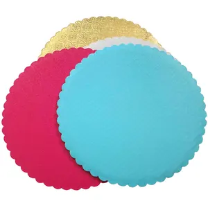 hot selling custom cake tools 12 14 inch white round masonite cake board 3 5 mm mdf cake drum paper box greaseproof paper