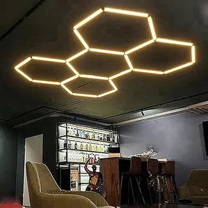 Lampe de travail commerciale 42W en aluminium lampe en nid d'abeille éclairage pour Garage hexagone lumière LED pour atelier Gym