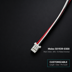 Faisceau de câbles 30AWG UL1061 61MM/0.20ft avec connecteur 3 broches pas de 1.0mm vers extrémités à bande étamée pour connexion interne d'électronique grand public - Product Image 4