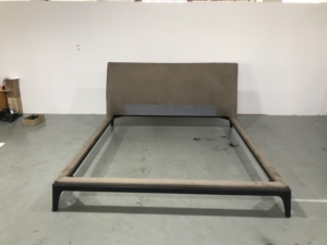 High-End Quality Factory Luxury <strong>Beige</strong> Up-holstered King Queen Size Solid Wood Frame Beds - Product Image 6