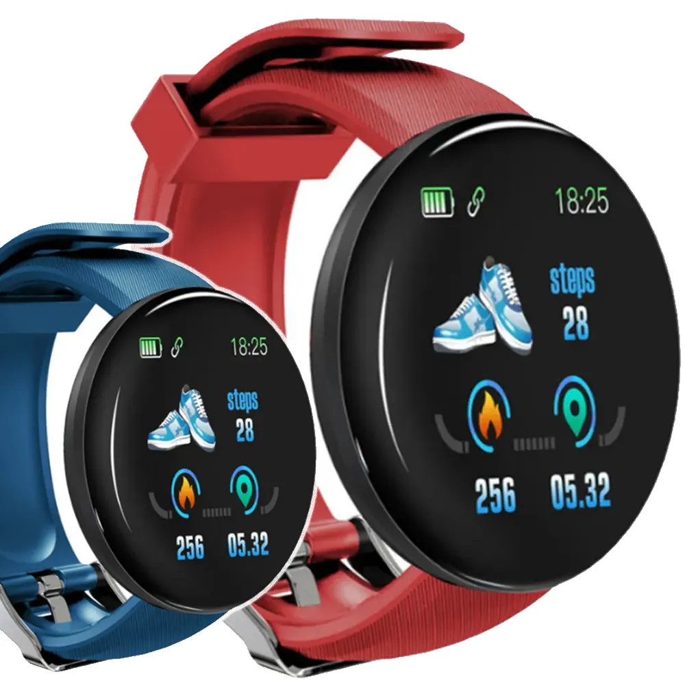 Blood Pressure Waterproof Digital Watches Sports Fitness Tracker Smart Watch D18 Smartwatch Envio Gratis Free Shipping to China