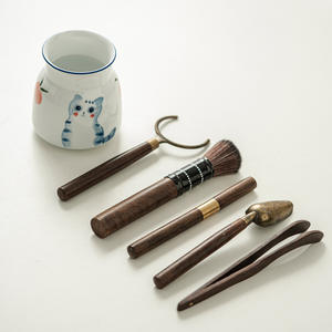 Set teh Kung Fu lukisan tangan enam barang termasuk pisau teh keramik untuk seni upacara minum teh - Product Image 2