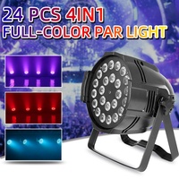 Projecteurs LED 24 pièces 4-en-1 DMX512 RGBW Par Can pour DJ avec IP33 et alliage d'aluminium pour éclairage de scène, discothèque, bar et club
