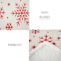 Couverture de Noël Sherpa blanche, couverture douce et moelleuse, couverture en microfibre en peluche de flanelle polaire pour canapé-lit