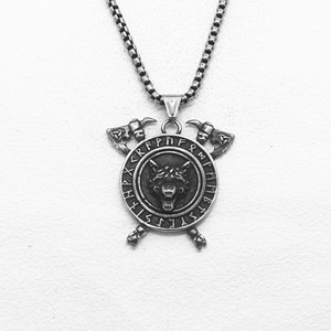 Yunnique – pendentif tête de loup en acier titane, collier unisexe, style européen et américain, bijoux rétro en forme d'animal - Product Image 1
