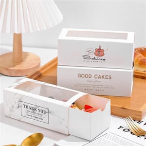 Nuevo diseño Sandwich Biscuit Box Galletas Reciclable Pancake Postre Cajón Cajas de papel de embalaje con tapa de ventana - Product Image 1